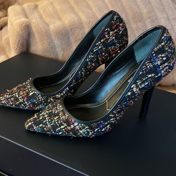 Multi Color Tweed High Heels - Charles David - Palma Tweed 7 - Picture 4 of 6